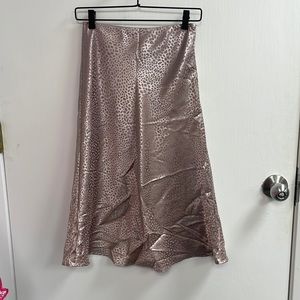 Entro Pink Leopard Midi Skirt